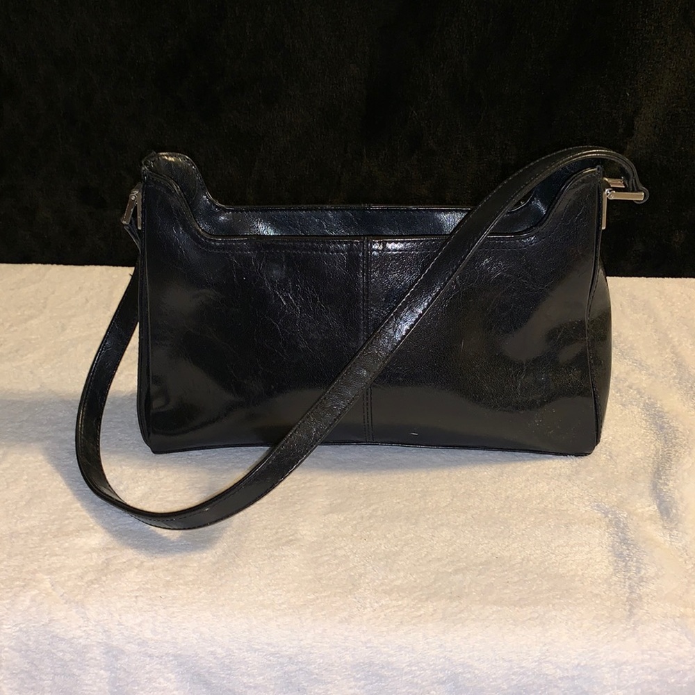 Black genuine leather purse